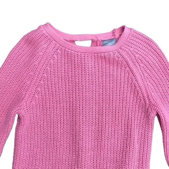 Tahari Girls Size Large Knit Sweater Sparkles Crisscross Back Pink Long Sleeve - Picture 3 of 6